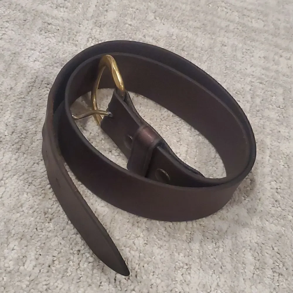 Bianchi | Brass Buckle Leather Belt